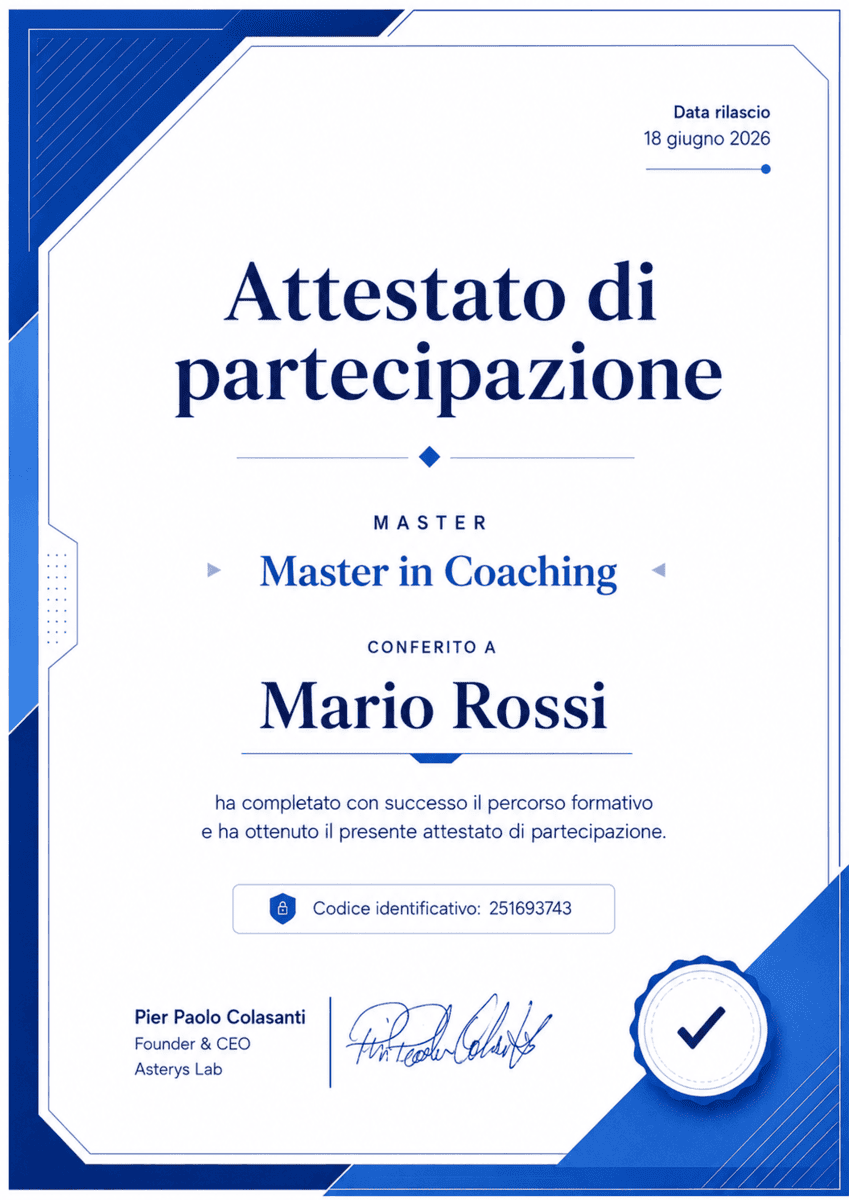 Attestato di partecipazione