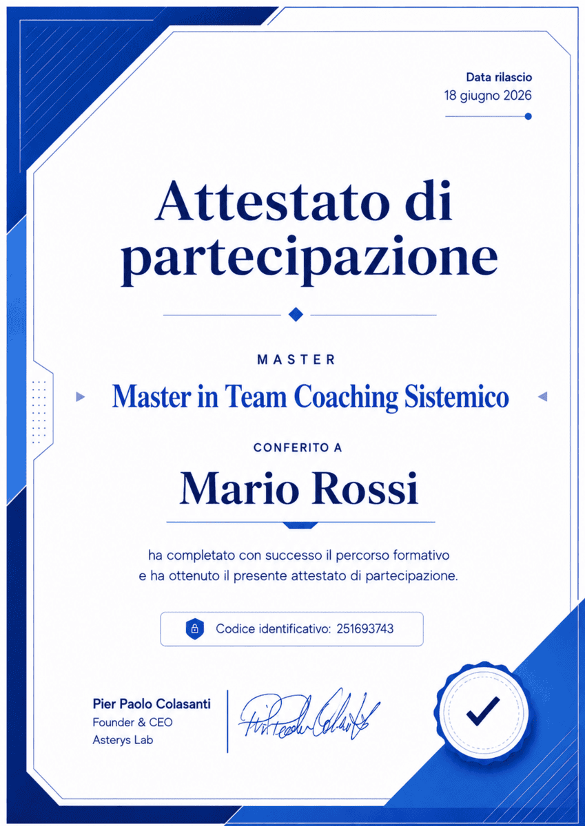 Attestato di partecipazione